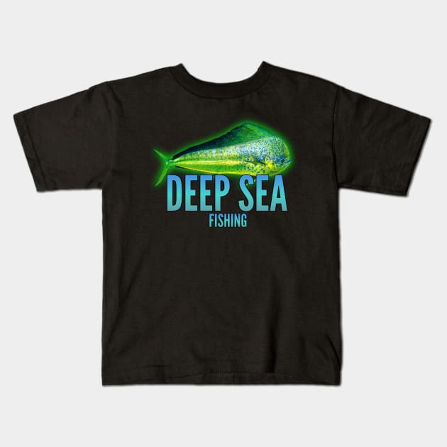 Deep sea fishing designs Kids T-Shirt by Coreoceanart